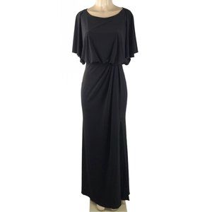 NWT BHLDN Lena Jersey Flutter Sleeve Maxi Dress Black